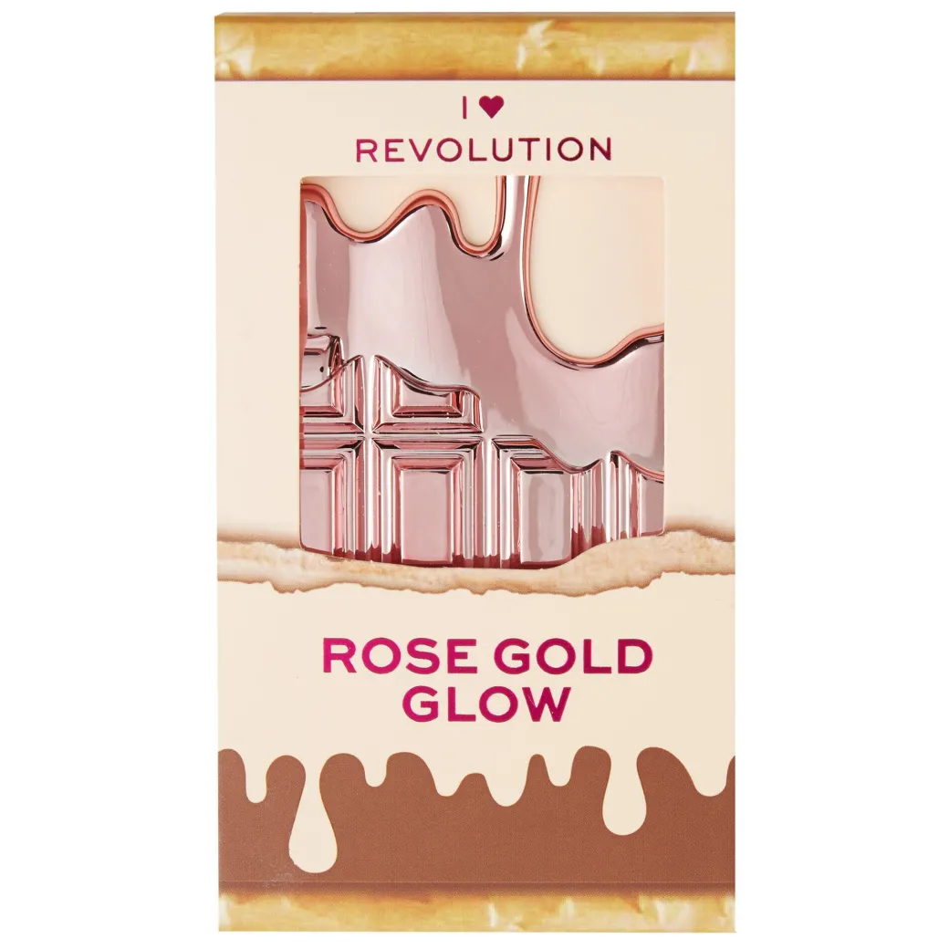 I Heart Revolution Rose Gold Glow Mini Chocolate Highlighter Palette