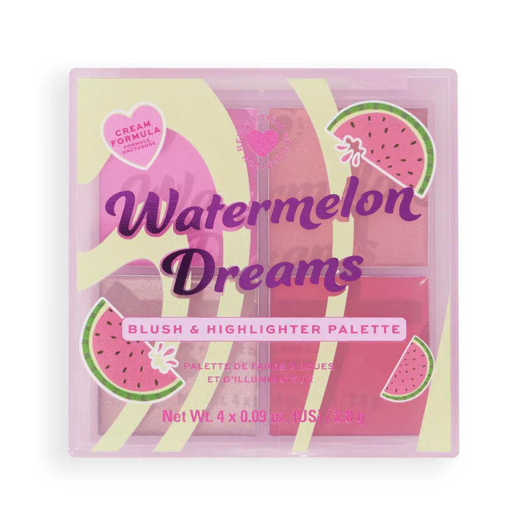 I Heart Revolution Watermelon Dreams Blush & Highlighter Quad