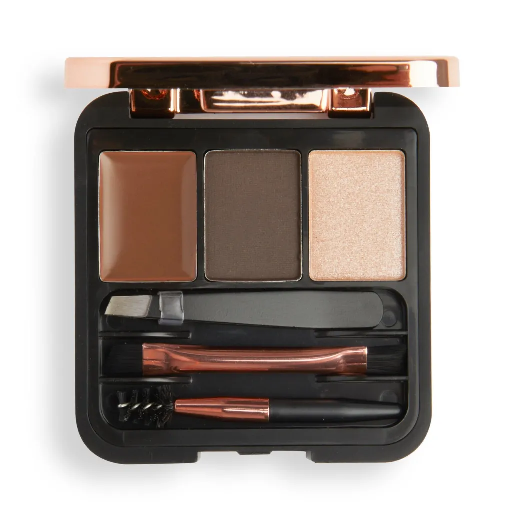 Makeup Revolution Brow Sculpt Kit Dark Brown