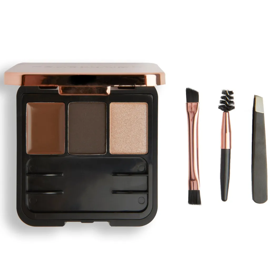 Makeup Revolution Brow Sculpt Kit Dark Brown