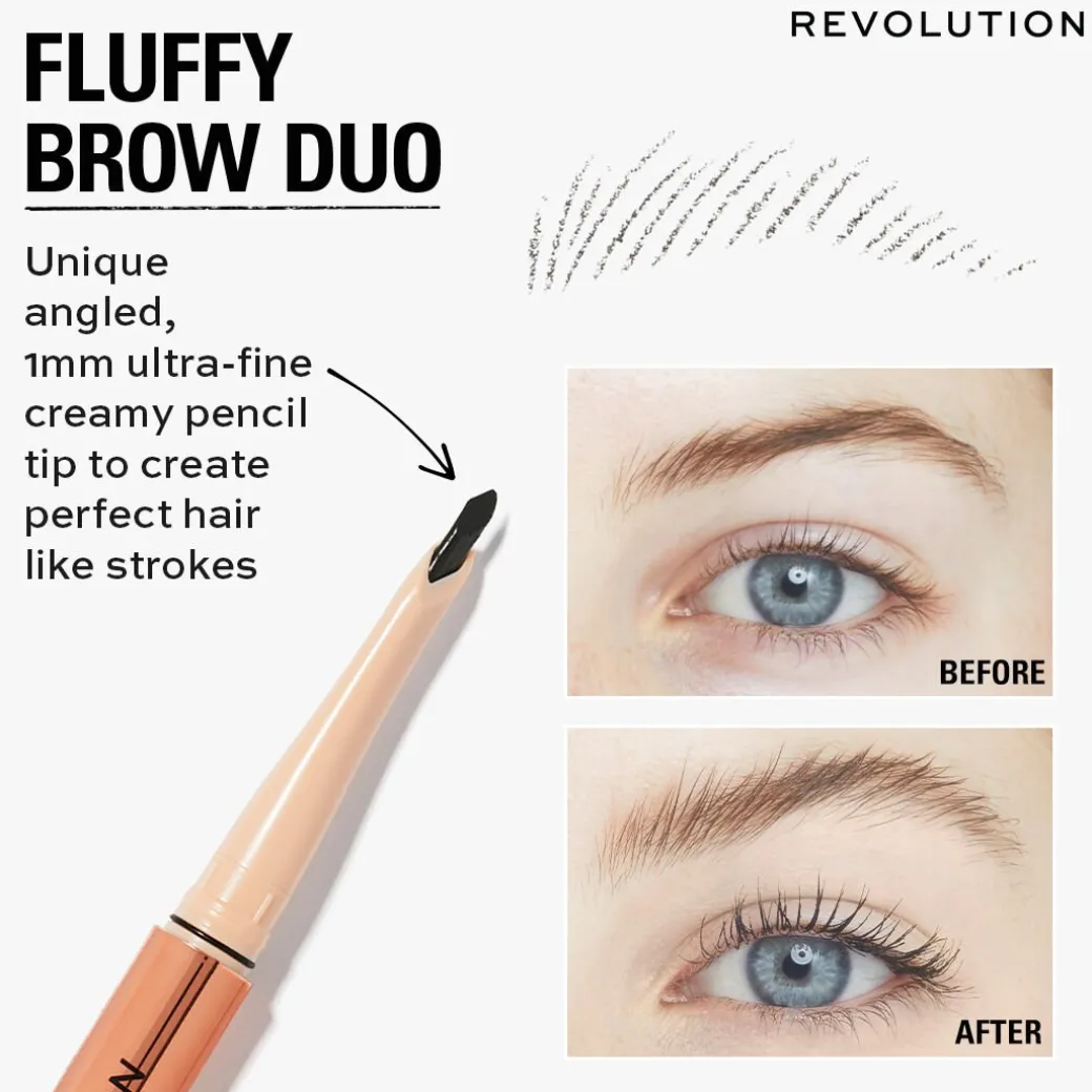 Makeup Revolution Fluffy Brow Filter Duo Dark Brown