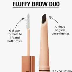Makeup Revolution Fluffy Brow Filter Duo Dark Brown