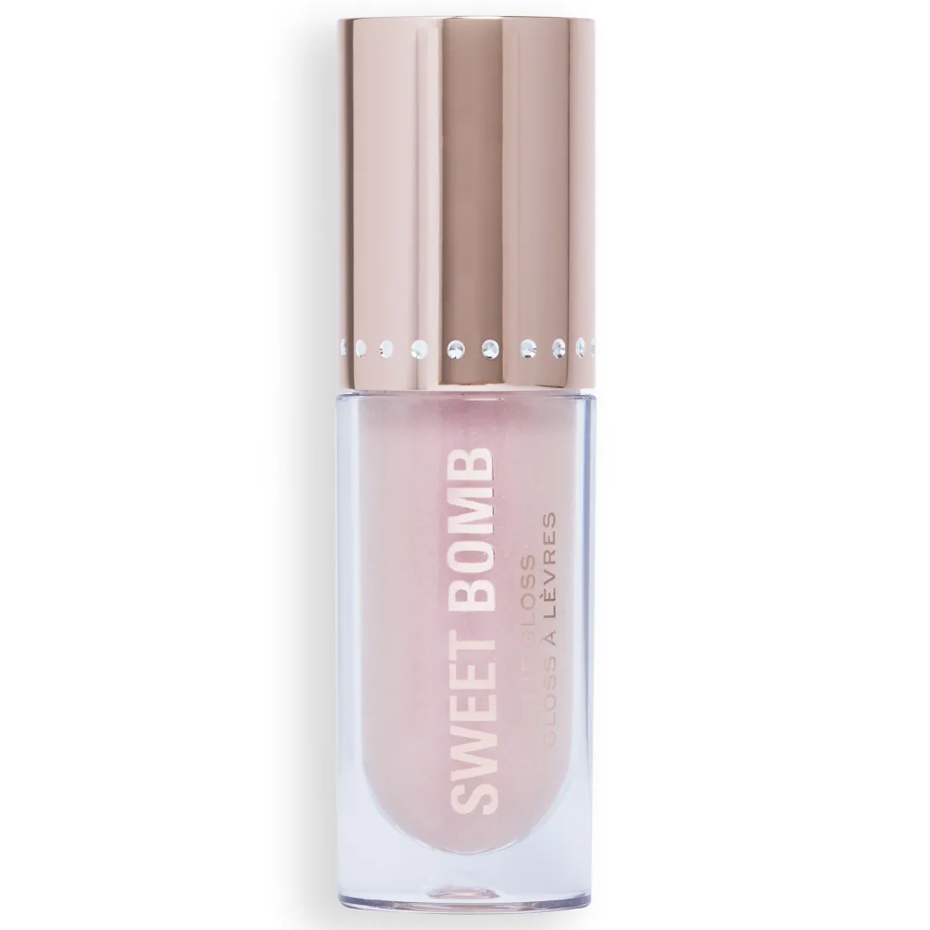 Makeup Revolution Y2k Sweet Bomb Lip Gloss Vanilla Ice White Holo