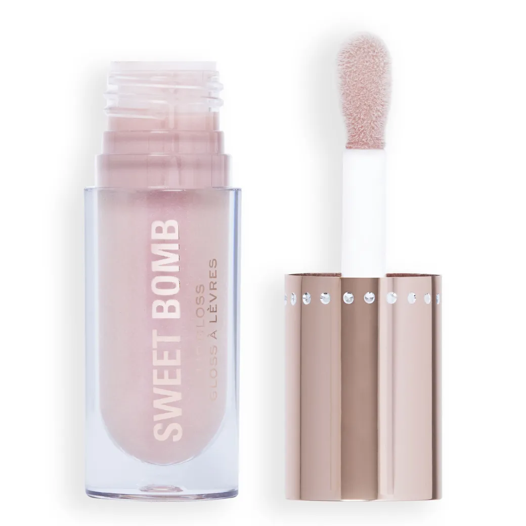 Makeup Revolution Y2k Sweet Bomb Lip Gloss Vanilla Ice White Holo