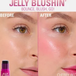 Revolution Jelly Blush Stick Lip and Cheek Stain Cherry Red