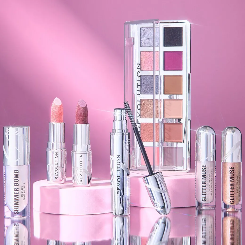 Revolution Metallic Muse Glitter Lipstick Baby Pink