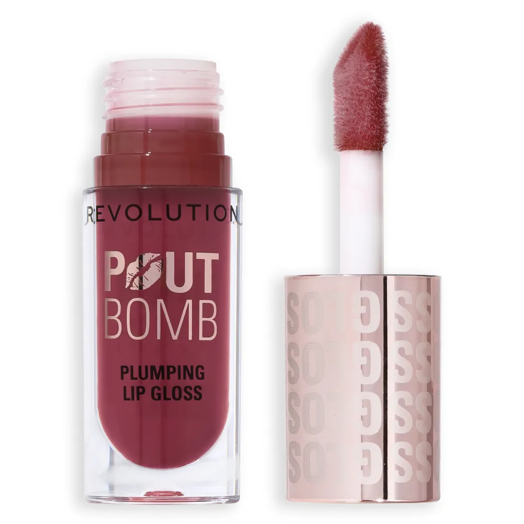 Revolution Pout Bomb Plumping Gloss Rosewood Rose Pink NEW!