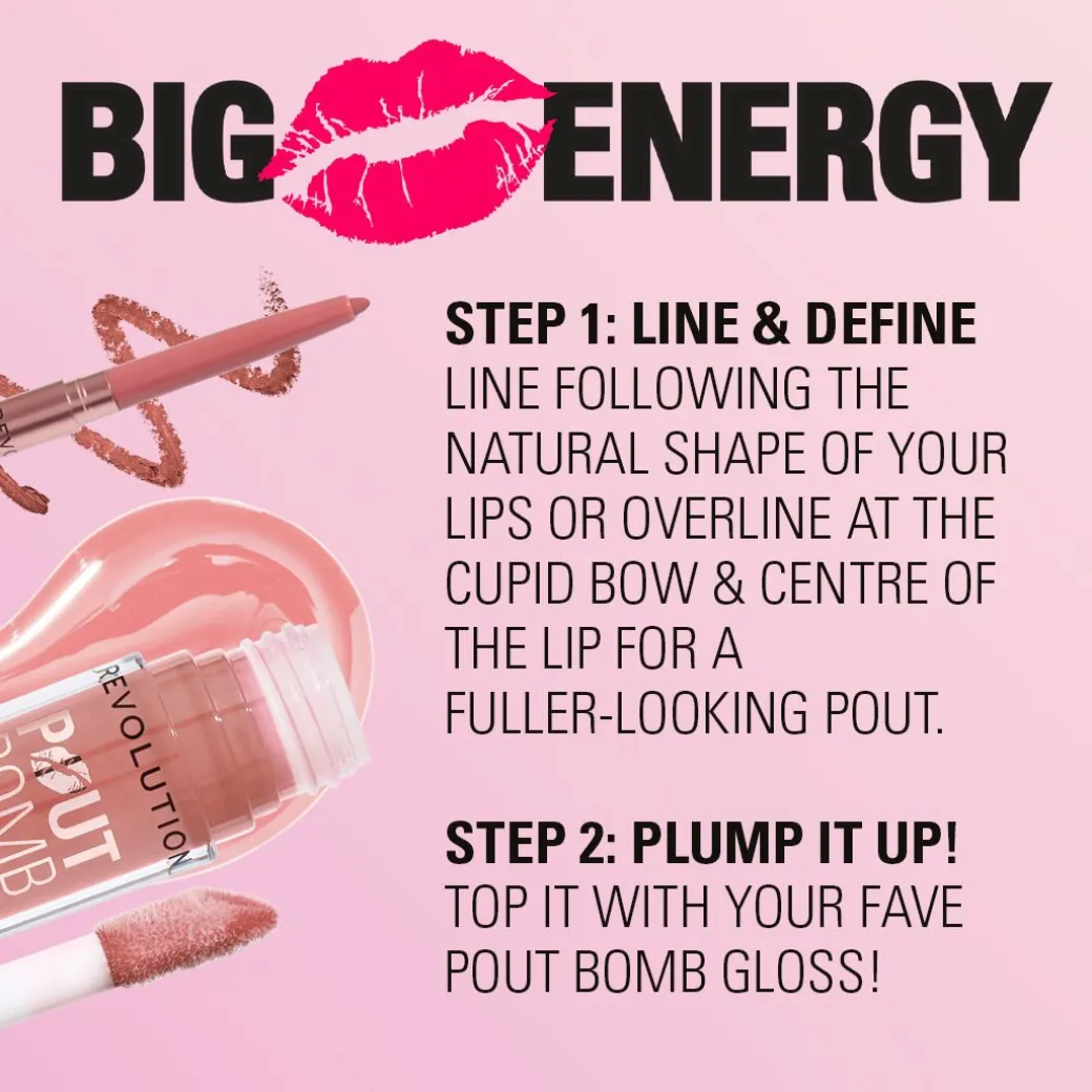 Revolution Pout Bomb Plumping Lip Liner Espresso Cool Brown