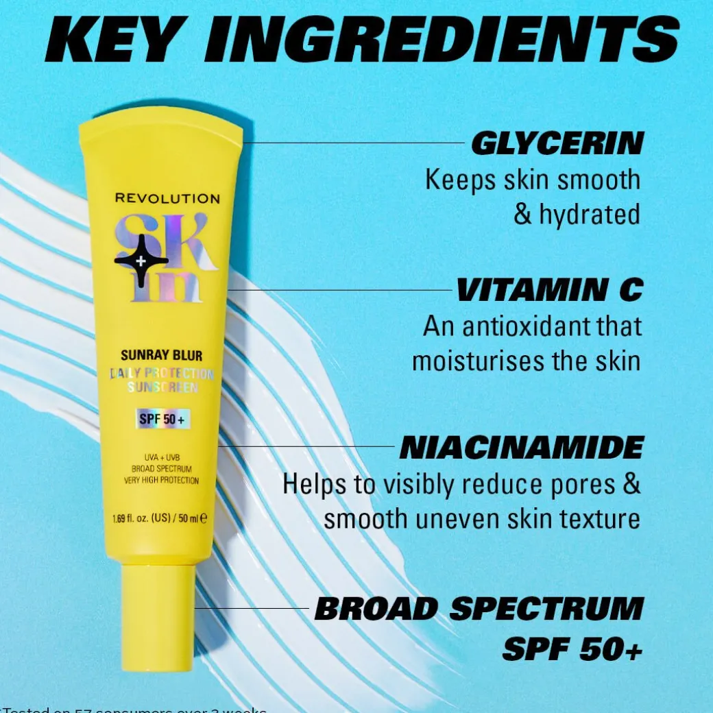 Revolution Skin Sunray Blur Daily Protection Sunscreen SPF 50+ with Niacinamide 50ml
