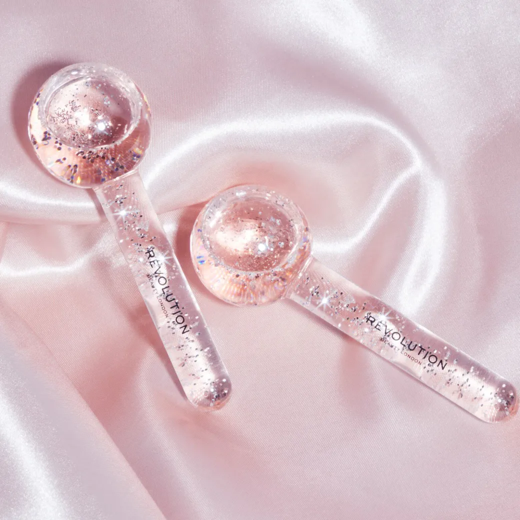 Revolution Skincare Pink Glitter Facial Ice Globes